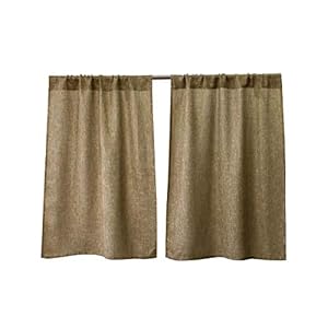 Valea Home Burlap Tier Curtains for Kitchen Rustic Tan Rod Pocket Curtains for Short Window 36 inch Linen Cafe Curtains, Set of 2 Valea Home Burlap Tier Curtains for Kitchen Rustic Tan Rod Pocket Curtains for Short Window 36 inch Linen Cafe Curtains Set of 2