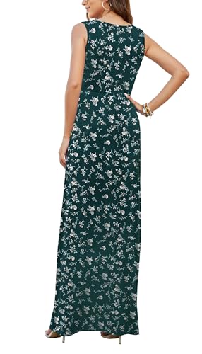 Image of AUSELILY Maxi Dresses for Women Summer Casual Sleeveless V Neck Wrap Dress | Sleeveless Long maxi dress with wrap V neck & side pockets, for formal cocktail, beach & casual daily wear