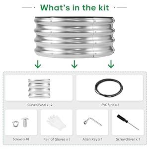 JERIA Raised Garden Bed,Galvanized Raised 2 PCS 2×2×1ft Planter Boxes Outdoor with Easy Assembly, Round Garden Bed for Vegetables, Fruits, Flowers JERIA Raised Garden BedGalvanized Raised 2 PCS 221ft Planter Boxes Outdoor with Easy Assembly Round Garden Bed for Vegetables Fruits Flowers