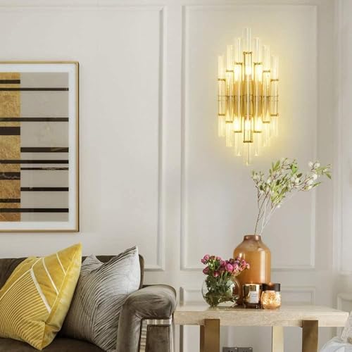 Applique murale en cristal design créatif dorée E14 - 5