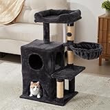 Keygarzone Multi-Level Cat Tree Tower for Large Cats with Scratching Posts, Condos, Perch, Hammocks & Toys, Cat Jungle Gym for Indoor Cats, Ideal for Multi-Cat Households, Dark Grey