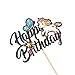 Kaakswa Unicorn Happy Birthday Cake Topper,Rainbow Unicorn Theme Cake Butterfly Cake Decorations for Girls Birthday Party Supplies