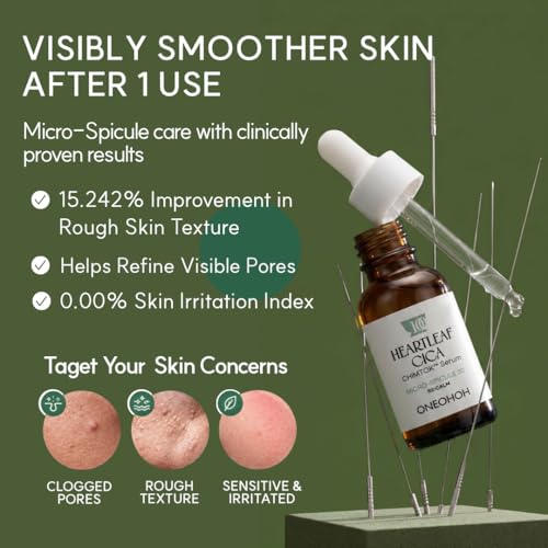 Image of Heartleaf Cica CHIMTOK Spicule Serum, Micro-Spicule, Liquid Microneedling for Pore Texture & Skin Renewal, Centella Asiatica + Heartleaf for Soothing Sensitive Skin 1.01 fl oz