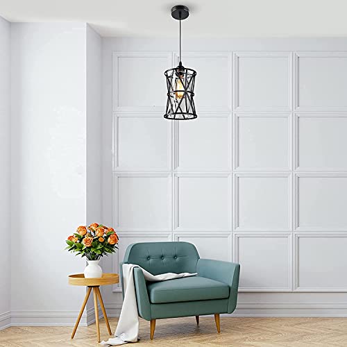 Hmvpl Farmhouse Pendant Light Fixture For Kitchen Island Dining Room Over Sink Hallway Bedroom, Black Outdoor Chandelier For Entryway Porch Gazebo With Roof #TOP7