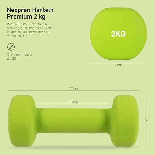 Hanteln 2 kg Msports Set mit Kurzhanteln von 0,5 bis 5 kg