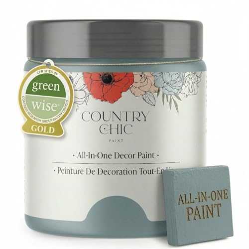 Country Chic All-in-One Chalk Paint for Furniture Cabinets Home Decor Eco-Friendly Matte Finish Built-In Primer & Top Coat for Wood Metal - Nightfall (Blue) - 4 oz (118 ml)