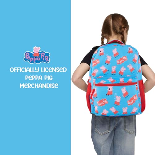 Sac à dos Peppa Pig bleu résistant avec bretelles ajustables
