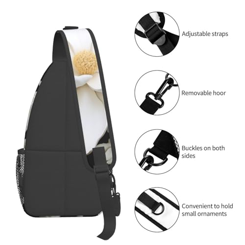 Mochila Sling Cruzada con Estampado Floral Negra miniatura 5