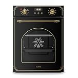 Klarstein Elizabeth Slim Built-in Oven - 49L Electric Oven with 9 Functions, Digital Timer, Steam-Cleaning, Removable Glass Door, Black Tempered Glass, Energy Class A