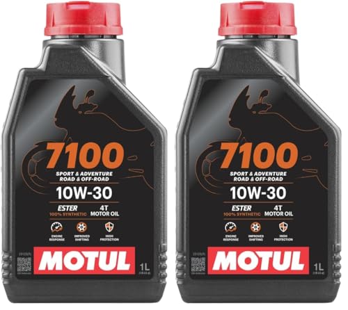 Motul 7100 4T 104089 Huile pour Moto à Moteur 4 Temps 10W-30 1 l (Lot de 2)
