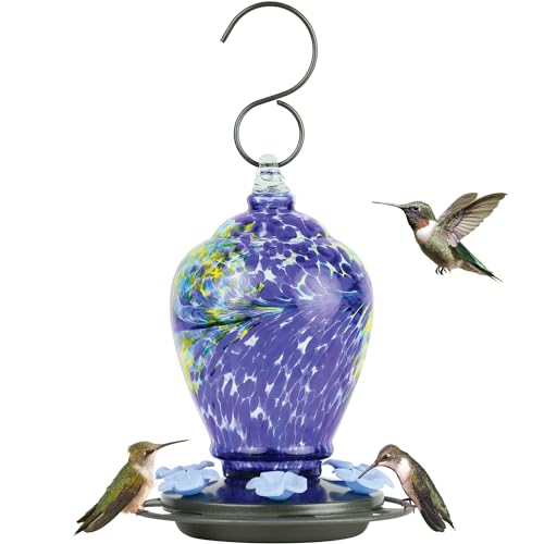 Natures Way Bird Products AGF2 Hand Blown Artisan Gravity Spring Rain Hummingbird Feeder