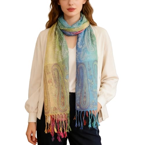 Rave Pashmina Scarf, Fashion Colorful Shawls and Wraps Soft Festival Scarves