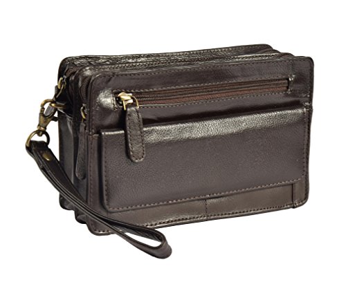 Sac à main en cuir véritable homme marron A210 pour vos déplacements et le bureau