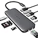 USB C Hub, Type C Adapter, Wakwlk 9-in-1 Dongle with USB-C PD 3.0, Ethernet, 4K@30Hz HDMI, 2 USB3.0, USB2.0, SD/TF Card Reader, Mic/Audio, Compatible for MacBook Air Pro and Other Type C Laptops