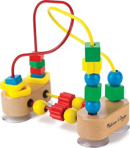 Image of Melissa & Doug First Bead Maze - Wooden Educational Baby Toy with Suction Cups, for Floor, High Chair or Toddler Table, Toddler Toys for Girls & Boys Ages 1+
