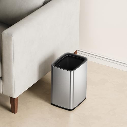Cubo de basura de 10L EKO Laguna moderno contenedor de acero mate 7