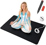 Elvari Erdungsmatte 60x90cm Grounding Mat mit 4m Erdungskabel 100k Ohm Widerstand CE 10A Geprüft Leitfähige Carbon PU Oberfläche Erdungsmatte für Bett Sofa Büro (40 x 60cm)