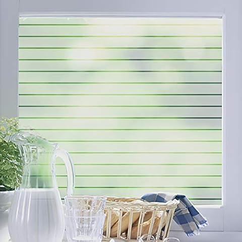 ConCus-T Stripe Window Film Self Adhesive Semi-Private Glass Film No Glue Static Cling Sticker Vinyl Window Film 45 x 200cm for Office Home Cover