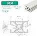 GTPBAO 2030 Aluminum Extrusion Rail European Standard 20x30mm Linear Guide Profile for Machine Frame Industrial Climbing Racks Extruded Rail(450mm 17.72