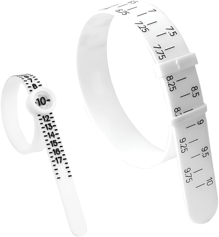 FWXFW 2 Pieces of Black Ring and Bracelet Sizing Tools, which are Adjustable,in US Sizes and Used for Finger and Wrist Measurement - Jewelry Measuring Instruments | US Sizes, Finger and Wrist Measurement, Jewelry Measuring Instruments