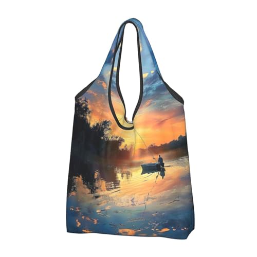 Sac à provisions pliable réutilisable lavable lot de 3 grands cabas de pêche noirs