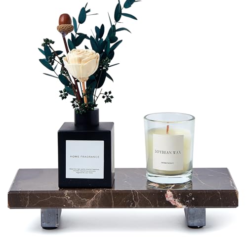 Natural Marble Tray Pedestal Stand – 8.7"x4" Soap & Jewelry Riser for Bathroom Counter, Kitchen Sink, Vanity Organizer, Decorative Stone Catchall for Perfume, Candles