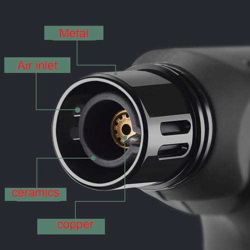 Kerzenanzünder Butan Gas Feuerzeug Set – Nachfüllbar, Winddicht, 360° Drehbar, Flamme Einstellbar, Mit Sicherheitsverschluss – Ideal für Küche, Camping, BBQ, 4er Pack (Ohne Butangas)