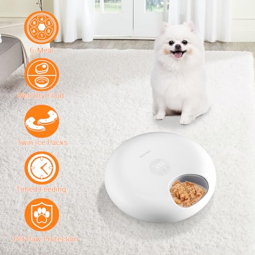 Gamkii F13-L Automatic Cat Feeder For Wet Food, 6 Meals Cat Food Dispenser thumb #3
