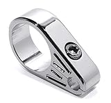 Hochglanz verchromte 1 Zoll (25,4mm) Alu Zug - / Kabel- Klemme mit Schlitzen zur sauberen Verlegung vom Kupplungszug (10mm) am Lenker.