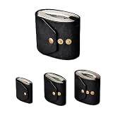 Fuofaska Cash Wrap Wallet, Leather Cash Holder for Men, Ready to Use Immediately, Adjustable Size, Magnetic Design(Black)