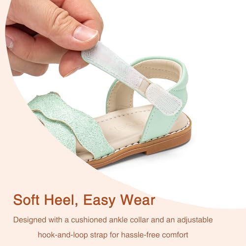 Image of Girls Dress Sandals Comfy Hook and Loop Summer Shoes for Toddlers