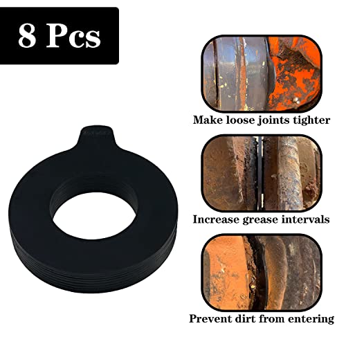 Image of 8 Pack 45MM Excavator Bucket Pin Shim Kit for Excavator and Skid Steer Fit for Cat Bobcat Kubota Komatsu, 2mm Thickness