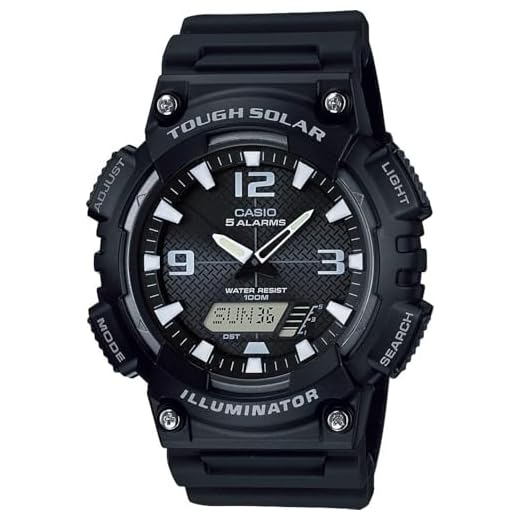 Casio AQS810W-1AVCF Men's AQ-S810W-1AV Solar Sport Combination Watch, black