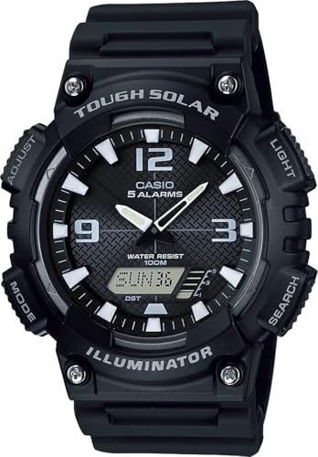 Image of Casio AQS800W Series | Analog Digital Watch | 100M WR | Solar Powered | 1 /100 SEC Stop Watch | 6-Language Day of The Week Indicator | Countdown Timer | LED Light | Multi Alarm