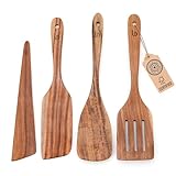 Premium Teak Wood Spurtles – Natural & Durable Crafted from 100% teak wood, this spurtle utensil set offers superior strength, heat resistance, and long-lasting use. Unlike bamboo or plastic, these wooden cooking utensils resist warping, cracking, an...