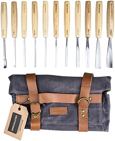 WINCKELSTEEL Wood Carving Tools Set of 12 Wood Chisels - Glides Through Wood Like Butter - Quality Carving Tools Chisel Set for All Skill Levels, Woodworking Tools for Hobbyists Or Professionals