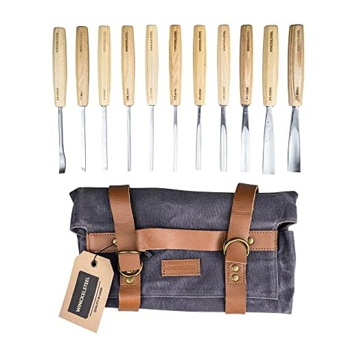WINCKELSTEEL Wood Carving Tools Set of 12 Wood Chisels - Glides Through Wood Like Butter - Quality Carving Tools Chisel Set for All Skill Levels, Woodworking Tools for Hobbyists Or Professionals