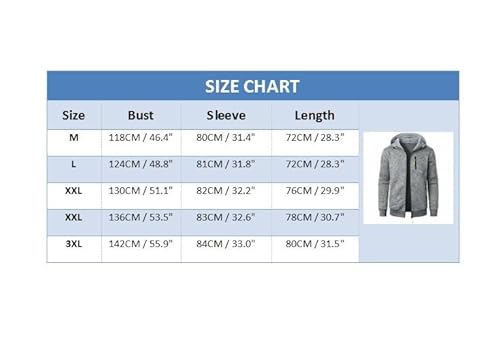 Sprifloral Mens Hoodies Fleece Sweatshirts Zip up Long Sleeve Jacket Zipper Hooded Top Navy XXL - Image 4