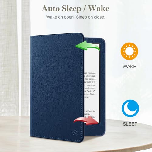 Image of Fintie Case for 7 inch /6.8 inch Kindle Paperwhite(12th /11th Generation-2024 /2021) and Kindle Colorsoft Signature Edition -Slim Foldable Stand Cover Auto Wake /Sleep for Paperwhite 2024, Navy