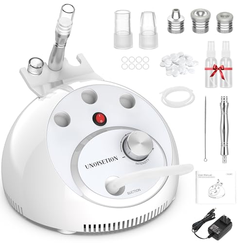 UNOISETION Blackhead Vacuum Removers, 2 in 1 Pro-Grade at-Home Spa Facial Vacuum Pore Cleaner for Blackheads, Whiteheads, Exfoliation, 20-80 Kpa Adjustable Suction for All Skin Types, White