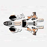 Boston Decal Works Black Orange Shift Graphic Kit 02-08 Fits KTM 65sx Decal Racing Kit 2002-2008