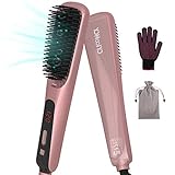 YOHOOLYO Brosse Lissante Chauffante Cheveux Ionique Affichage LED Brosse Soufflante Céramique Réglable Brosse de chauffage électrique Anti-brûlure Pour Faire les Cheveux Bouclés/Lissés