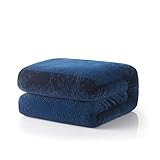 Tache Home Fashion Tache Dark Navy Blue Warm Super Soft Sherpa Winter Night Micro Fleece Throw Blanket (90X90) …, 90 x 90