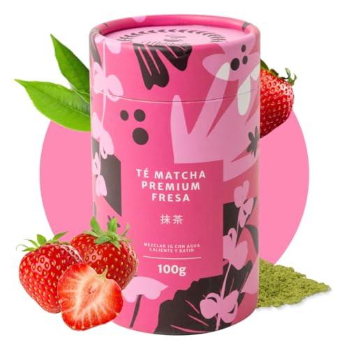 Matchaflix | Té Matcha Premium Fresa | Energía y sabor sin ansiedad | 100g