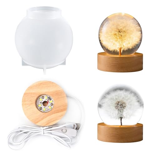 Einzigartige sphärisch Lampe sphärisch-Schöne Epoxidharz Kugel Lampe in Formen; Silikon-und Gießformen-inkl;LED Kugel für sphärisch Gießformen aus Silikon für DIY-Projekte