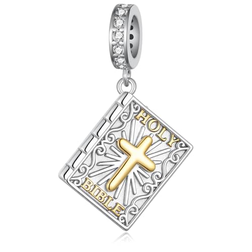 Bible Charms 925 Sterling Silver Religious Charms Christian Jewelry Gifts for Women