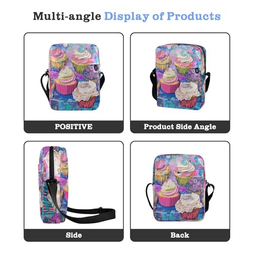 Crossbody Bag Dessert Oil Painting Messenger Bag for Women Men Purse Shoulder Bag Satchel Bag with Adjustable Strap 202b64064