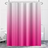 Uiiooazy Hot Pink Shower Curtain Set with Hooks Modern Ombre Pink Red Shower Curtains for Bathroom Hotel Dorm Solid Boho Waterproof Fabric Shower Curtain 72x72inches