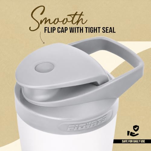 Image of Stainless steel shaker 700ml protein shaker bottle - leak proof 304 SS food grade steel, gym shaker, shaker bottles for protein, steel shaker for gym (White)