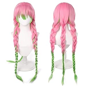 Ani·Lnc Kanroji Mitsuri cosplay peluca hombre mujer con capucha peluca